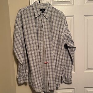 Allen Solly Blue and white plaid button down shirt